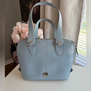 Dooney & Bourke Leather Satchel Domed Blue Y2K Retro Vintage Zip Zip: Retired